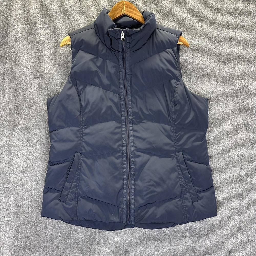 Lands'‎ End Puffer Vest Kids Large 14-16 Blue Down Insulated Outdoor Winter